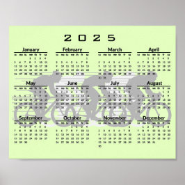 Poster Cartaz do Calendário de Design de Ciclismo 2025