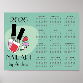 Poster Cartaz do Calendário de Design de Manicure de Arte