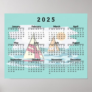 Poster Cartaz do Calendário de Design de Velas à Vela 202