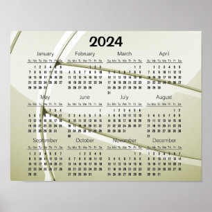 Poster Cartaz do Calendário de Design de Volei 2024