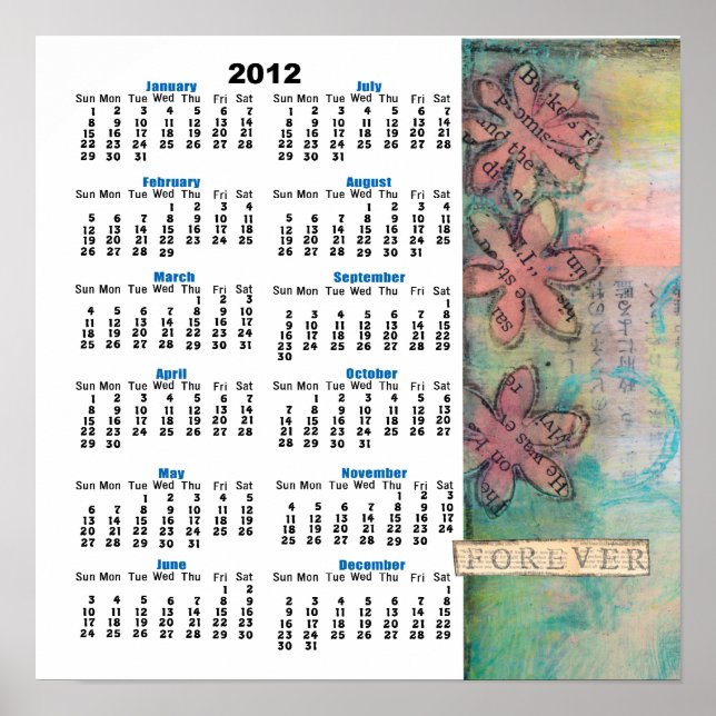 Pôster Cartaz do Calendário de Parede Forever 2012 (Frente)