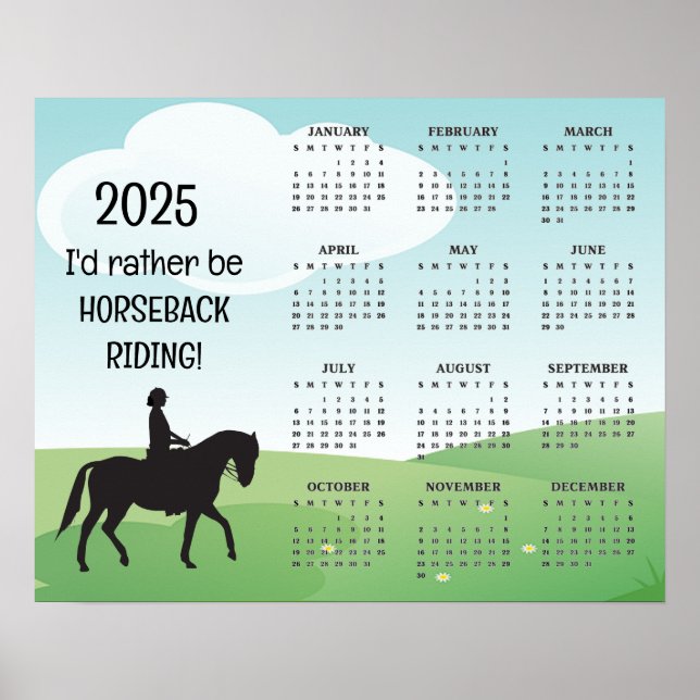 Poster Cartaz do Calendário de Passeio a Cavalo 2025 (Frente)