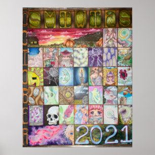 Poster Cartaz do calendário do Drawtober 2021