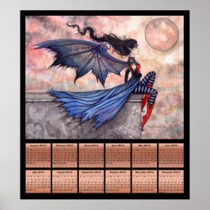 Pôster Cartaz do Calendário Fada Gótica Vampira 2012