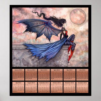 Pôster Cartaz do Calendário Fada Gótica Vampira 2012