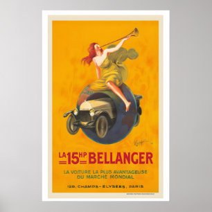 Poster Cartaz do Carro Antigo LA 15 HP Bellanger por Leon