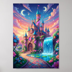 Poster Cartaz do Castelo da Lua Gêmea Pastel Caprichosa c