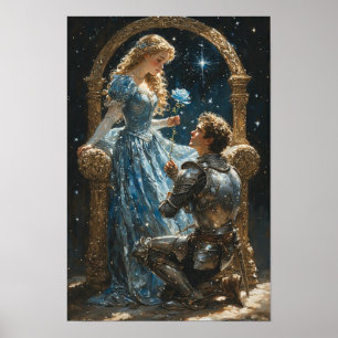 Poster Cartaz do Cavaleiro Romântico e Princesa