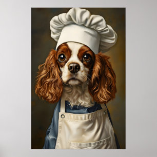 Poster Cartaz do Cavalier King Charles Spaniel com Chapéu