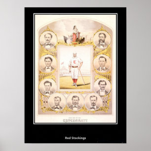 Pôster Cartaz do Cincinnati Red Stockings de 1869