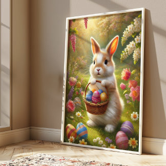 Poster Cartaz do Coelhinho da Páscoa Fofo | Arte de Pared