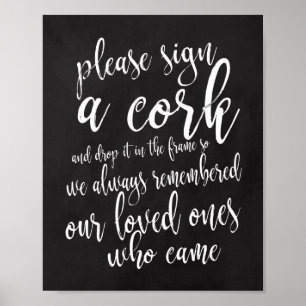 Pôster Cartaz do Cork Guest Book, casamento 8x10