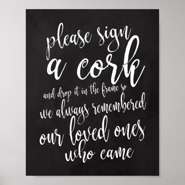 Pôster Cartaz do Cork Guest Book, casamento 8x10 (Frente)