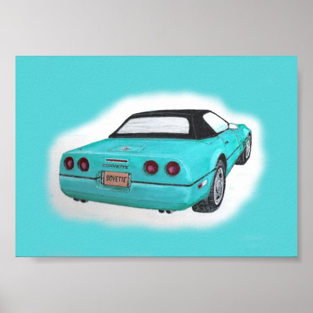 Poster Cartaz do Corvette 1990 (Frente)
