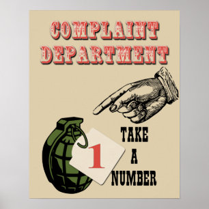Pôster Cartaz do Departamento de Reclamações 2
