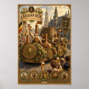 Poster Cartaz do Desfile do Festival de Cervejeiros Belga