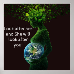 Poster Cartaz do Dia da Terra Mãe Natureza