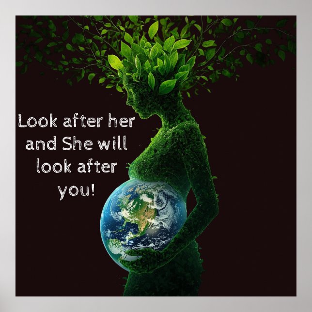 Poster Cartaz do Dia da Terra Mãe Natureza (Frente)