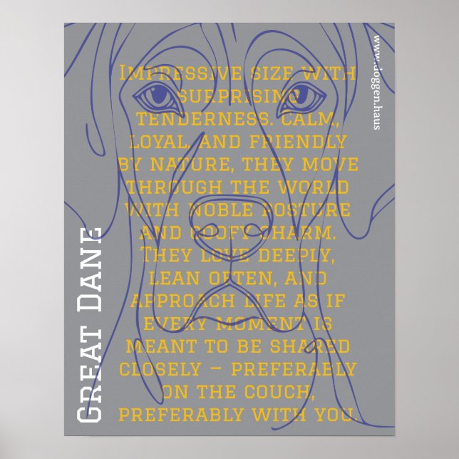 Poster Cartaz do Dogue Alemão moderno verde (Frente)