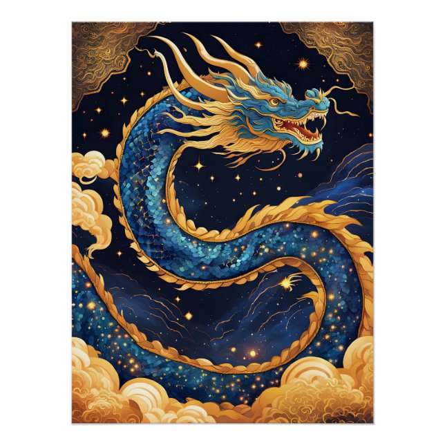 Pôster cartaz do dragão chinês (Frente)