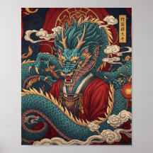 Cartaz do Dragão Chinês Tradicional