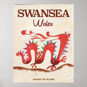 Poster cartaz do dragão de Swansea País de Gales