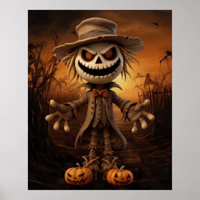 Poster Cartaz do Espantalho de Halloween (Frente)