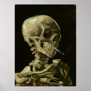 Poster Cartaz do Esqueleto de Van Gogh com um Cigarro Ace
