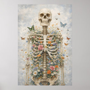Poster Cartaz do Esqueleto Floral, Parede da Anatomia da
