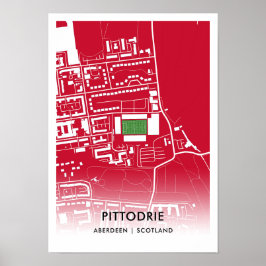 Poster Cartaz do Estádio Pittodrie – Casa do Aberdeen FC