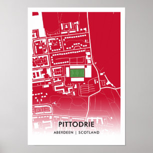 Poster Cartaz do Estádio Pittodrie – Casa do Aberdeen FC