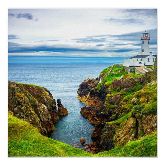 Pôster Cartaz do Farol de Fanad Head | Costa de Donegal (Frente)