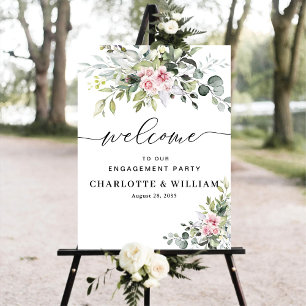 Poster Cartaz do Festa de Noivado Eucalyptus Blush