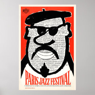 Poster Cartaz do festival de jazz de Paris de 1964 - Pari