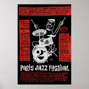Poster Cartaz do festival de jazz de Paris de 1965 - Pari