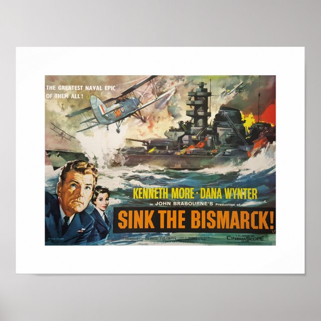 Poster Cartaz do Filme Afundem o Bismarck (Frente)