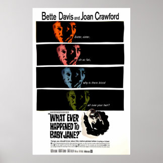 Poster Cartaz do filme Baby Jane 1962 Hollywood Clássico