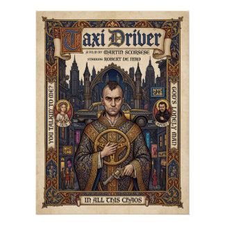 Pôster Cartaz do Filme Táxi Motorista Arte Gótica