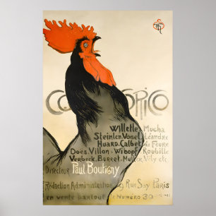 Poster Cartaz do Galo Cocorico - Cartaz Antigo Steinlen
