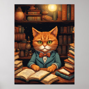 Poster cartaz do gato da biblioteca #5