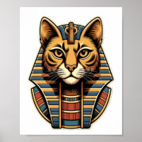 Cartaz do Gato Faraó Egípcio – Arte de Parede do A