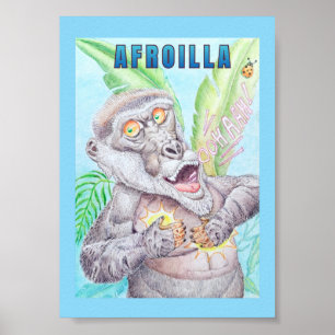 POSTER CARTAZ DO GORILA AFRO