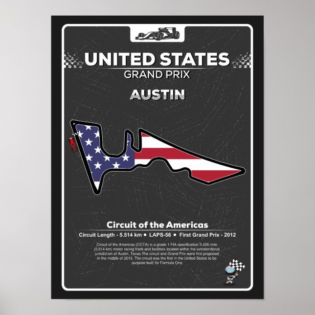 Poster Cartaz do GP dos EUA (Frente)