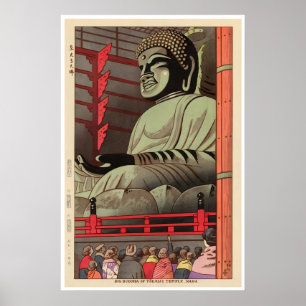 Poster Cartaz do Grande Buda Xilogravura Japonesa Todaiji