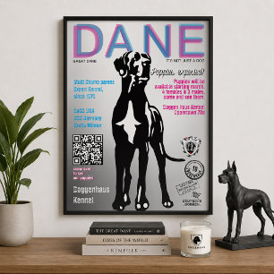 Pôster Cartaz do Grande Danês para Vendedor de Filhotes