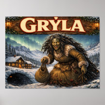 Cartaz do Gryla islandês yule lad