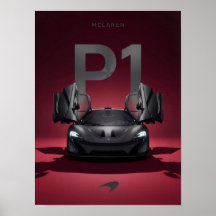Cartaz do Hipercarro McLaren P1 - Supercarro Preto