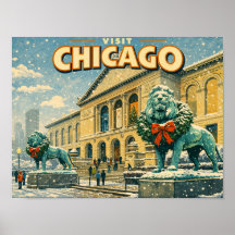 Cartaz do Instituto de Arte de Chicago no inverno