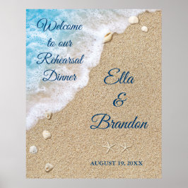 Poster Cartaz do Jantar de Rehearsal da Praia Azul