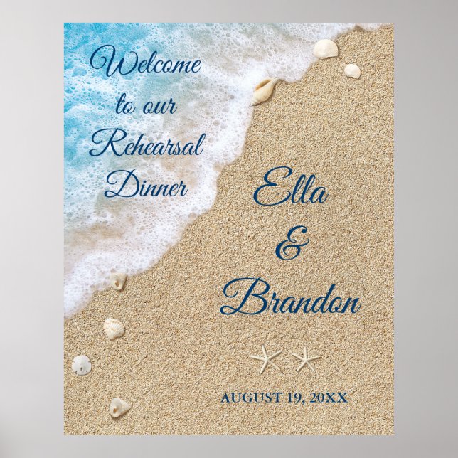 Poster Cartaz do Jantar de Rehearsal da Praia Azul (Frente)